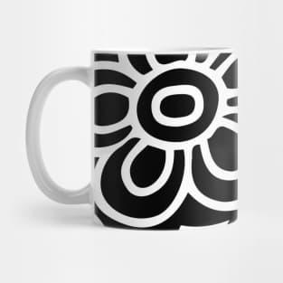 Black Floral Pattern Mug